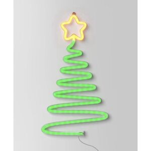 Wondershop LED Animated Neon Christmas Tree Hangable Sign 16" Indoor/Outdoor NEW